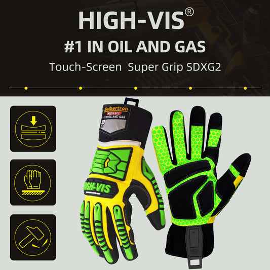 seibertron-gallery:sdxg2-safety-gloves-20260715 | product:sdxg2 | color:Gelbgrün | slot:2 | Seibertron HIGH-VIS SDXG2 Sicherheitshandschuhe, hochsichtbar, Öl und Gas, Übersichtsbild
