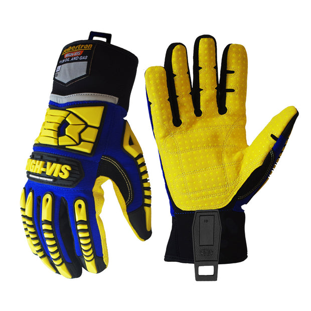 seibertron-gallery:sdxw-safety-gloves-20260715 | product:sdxw | color:Blau Gelb | slot:1 | Seibertron HIGH-VIS SDXW Sicherheitshandschuhe Produktbild auf weißem Hintergrund