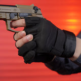 Farbe:Schwarz | Charge:solag-t-complete-20260716 | Rolle:Detail-3 | Seibertron S.O.L.A.G-T drei fingerlose taktische Handschuhe schwarz Detail 3