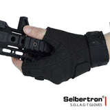 Farbe:Schwarz | Charge:solag-t-complete-20260716 | Rolle:Detail-9 | Seibertron S.O.L.A.G-T drei fingerlose taktische Handschuhe schwarz Detail 9