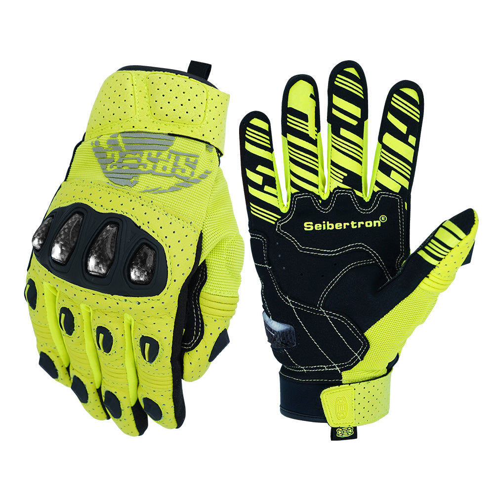 farbe:Gelb | charge:sps2plus-komplett-20260716 | rolle:weißer-Hintergrund-Hauptbild | Seibertron SPS-2 Plus Motorradhandschuhe gelb weißer Hintergrund Hauptbild