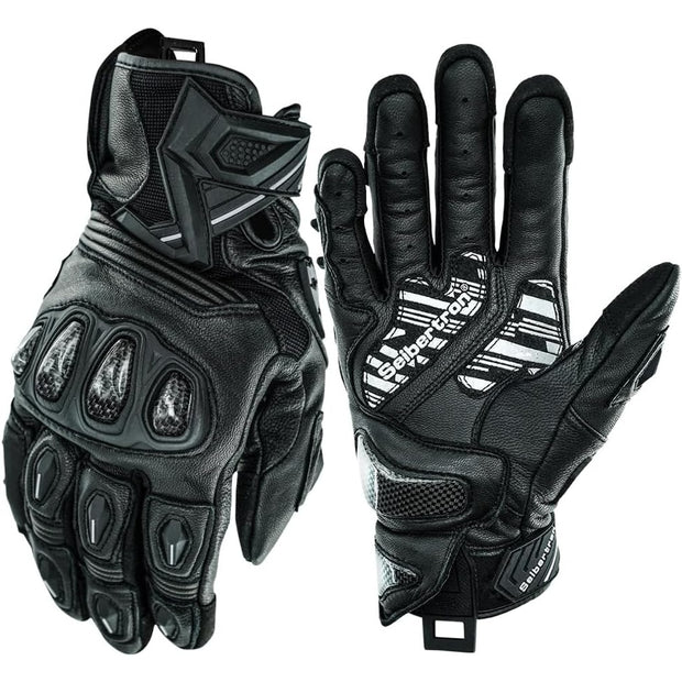 Farbe: Schwarz | Seibertron SPS-3 Motorradhandschuhe Hauptbild auf weißem Hintergrund