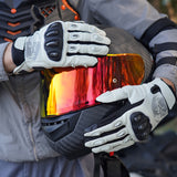 Farbe:Weiß | Charge:sps4-szenen-20260716 | Rolle:szene-02 | Seibertron SPS-4 Winter wasserdichte Motorradhandschuhe weiß Fahrszene 02