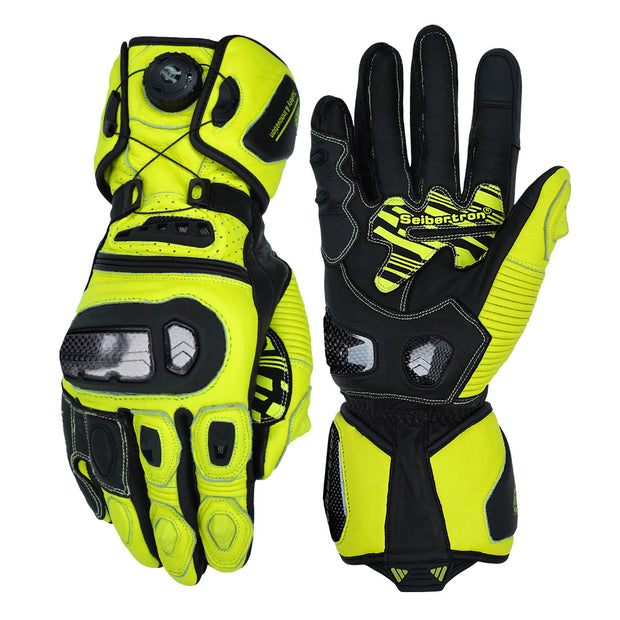 Farbe: Gelb | Seibertron SPS-6 Motorradhandschuhe Hauptbild auf weißem Hintergrund