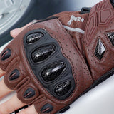 seibertron-gallery:sps7h-scene-color-groups-20260721 | Produkt:8847662776510 | Farbe:Braun | Slot:4 | Seibertron SPS-7H braune Halbfinger-Motorradhandschuhe Szenenbild 4