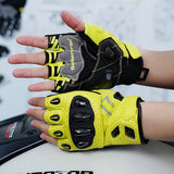 seibertron-gallery:sps7h-scene-color-groups-20260721 | Produkt:8847662776510 | Farbe:Neon-Gelb | Slot:3 | Seibertron SPS-7H Neon-Gelb Halbfinger-Motorradhandschuhe Szenenbild 3
