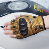 seibertron-gallery:sps7h-scene-color-groups-20260721 | Produkt:8847662776510 | Farbe:Gold | Slot:3 | Seibertron SPS-7H Gold Halbfinger-Motorradhandschuhe Szenenbild 3