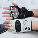seibertron-gallery:sps7h-scene-color-groups-20260721 | Produkt:8847662776510 | Farbe:Weiß | Slot:1 | Seibertron SPS-7H weiße Halbfinger-Motorradhandschuhe Szenenbild 1