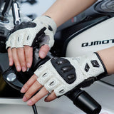 seibertron-gallery:sps7h-scene-color-groups-20260721 | Produkt:8847662776510 | Farbe:Weiß | Slot:3 | Seibertron SPS-7H weiße Halbfinger-Motorradhandschuhe Szenenbild 3