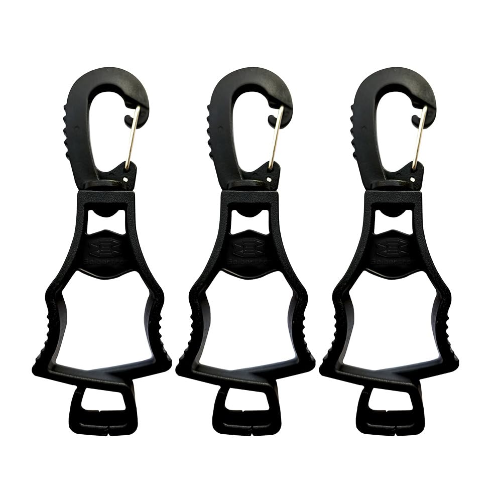 Arbeitshandschuh-Clips Menge Original-20260715 | Variante: Schwarz 3 Stück | Seibertron patentiertes Originalbild der Arbeitshandschuh-Clips