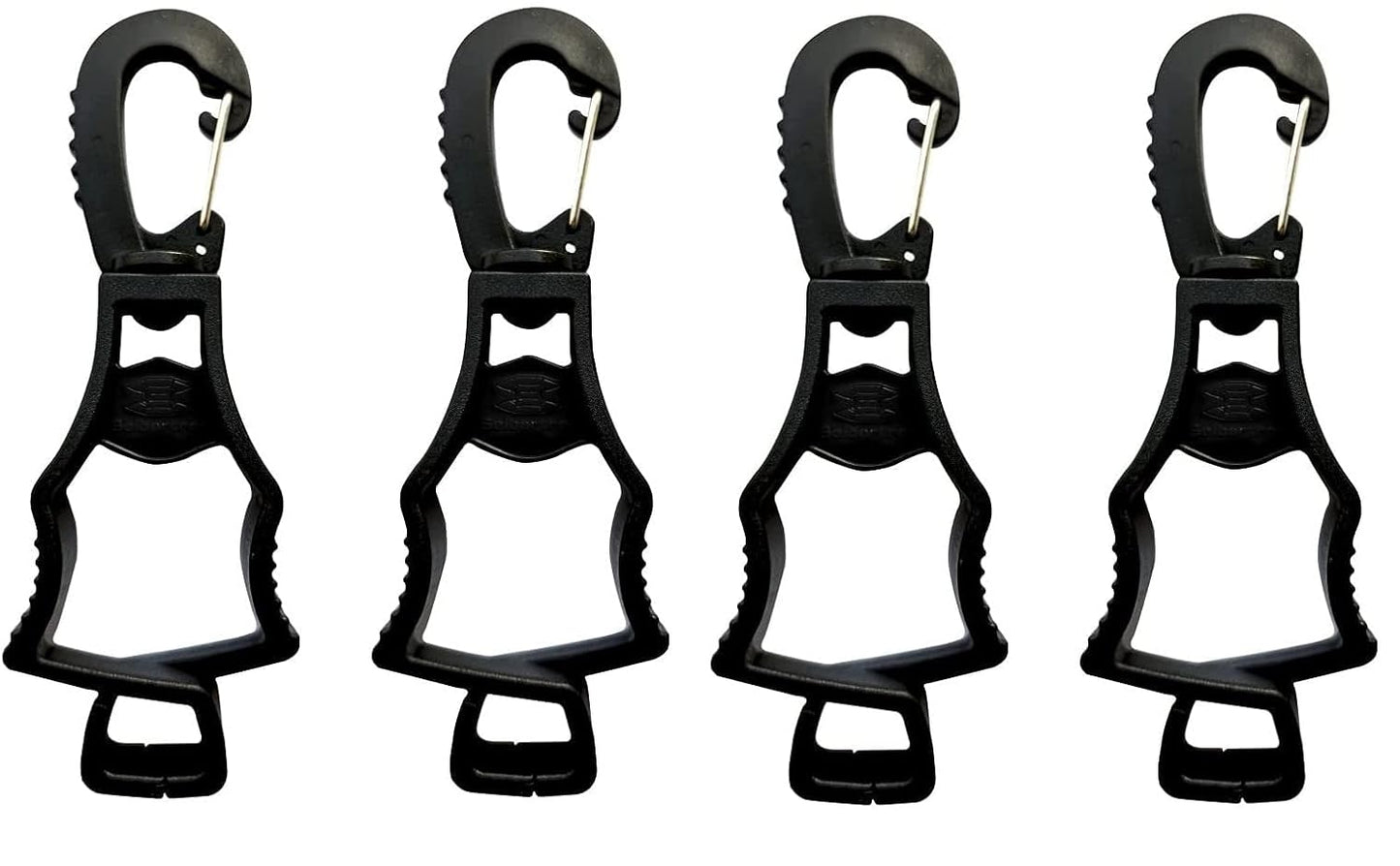 Arbeitshandschuh-Clips Menge Original-20260715 | Variante: Schwarz 4 Stück | Seibertron patentiertes Originalbild der Arbeitshandschuh-Clips