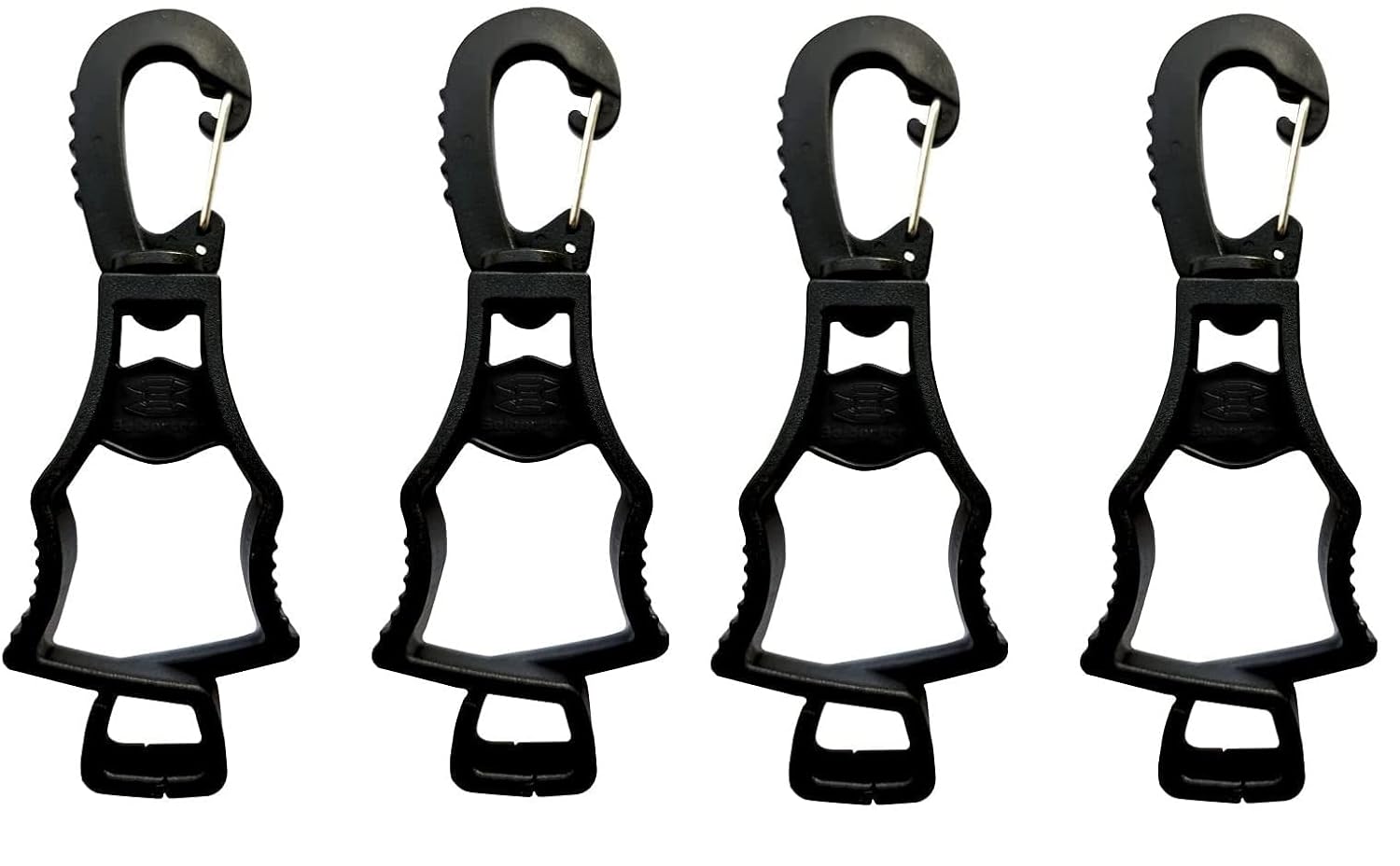 Arbeitshandschuh-Clips Menge Original-20260715 | Variante: Schwarz 4 Stück | Seibertron patentiertes Originalbild der Arbeitshandschuh-Clips