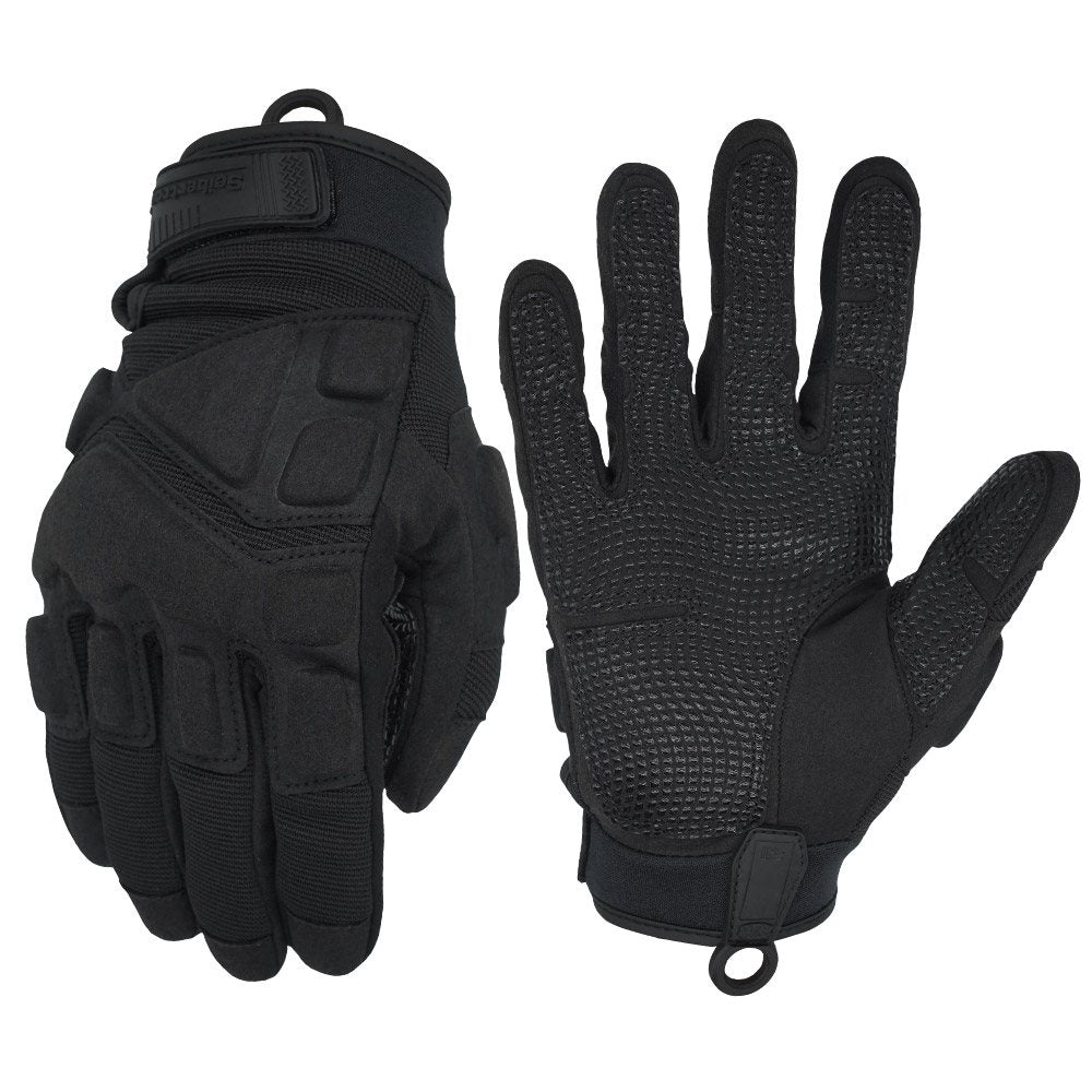Farbe: Schwarz | Seibertron S.O.L.A.G 2.0 Vollfinger-Wasserabweisende taktische Handschuhe mit Fingern Bild 01
