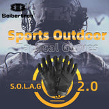 Farbe: Schwarz | Seibertron S.O.L.A.G 2.0 Vollfinger-Wasserabweisende taktische Handschuhe mit Fingern Bild 02
