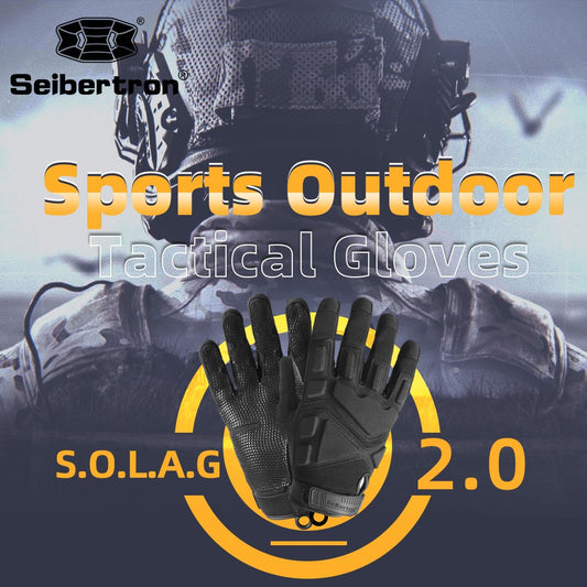 Farbe: Schwarz | Seibertron S.O.L.A.G 2.0 Vollfinger-Wasserabweisende taktische Handschuhe mit Fingern Bild 02