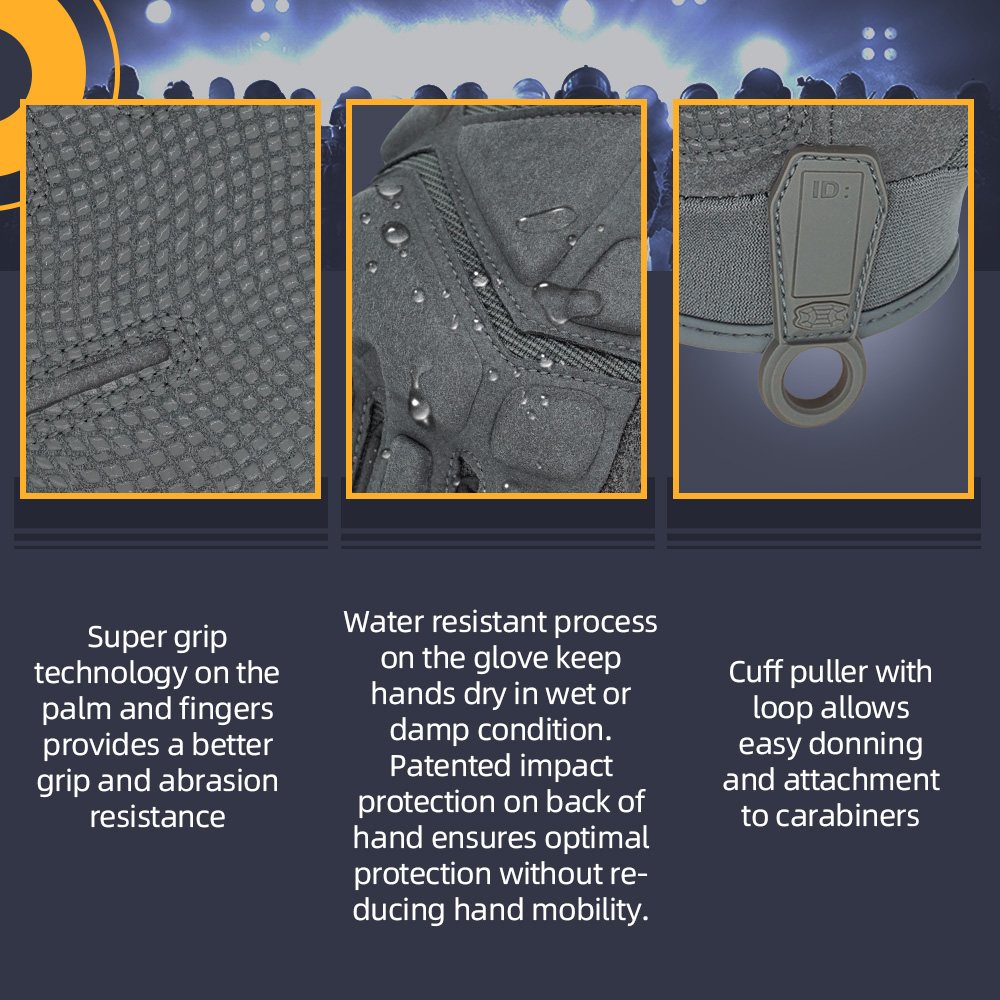 Farbe: Grau | Seibertron S.O.L.A.G 2.0 Vollfinger, wasserabweisende Vollfinger-Taktikhandschuhe, Bild 08