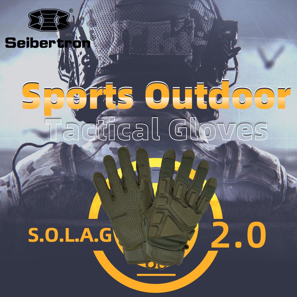 Farbe: Armeegrün | Seibertron S.O.L.A.G 2.0 Vollfinger-Wasserabweisende taktische Handschuhe mit Vollfinger-Bild 10