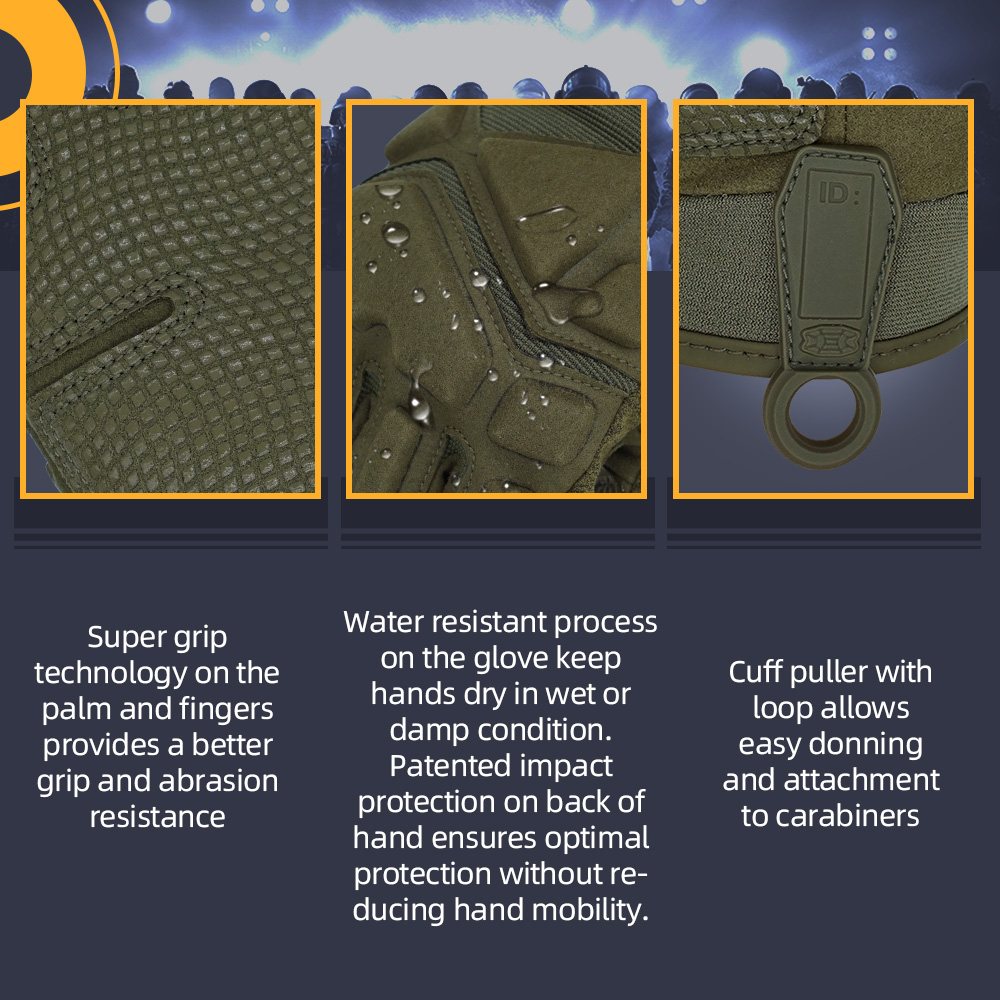 Farbe: Armeegrün | Seibertron S.O.L.A.G 2.0 Vollfinger-Wasserabweisende taktische Handschuhe mit Vollfinger-Bild 12