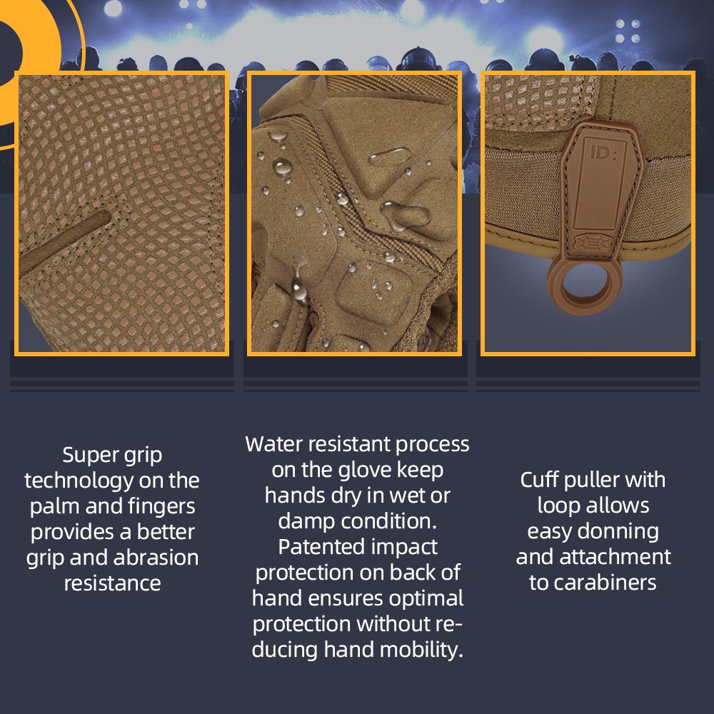 Farbe: Coyote | Seibertron S.O.L.A.G 2.0 Vollfinger-Wasserabweisende taktische Handschuhe mit Fingern Bild 16