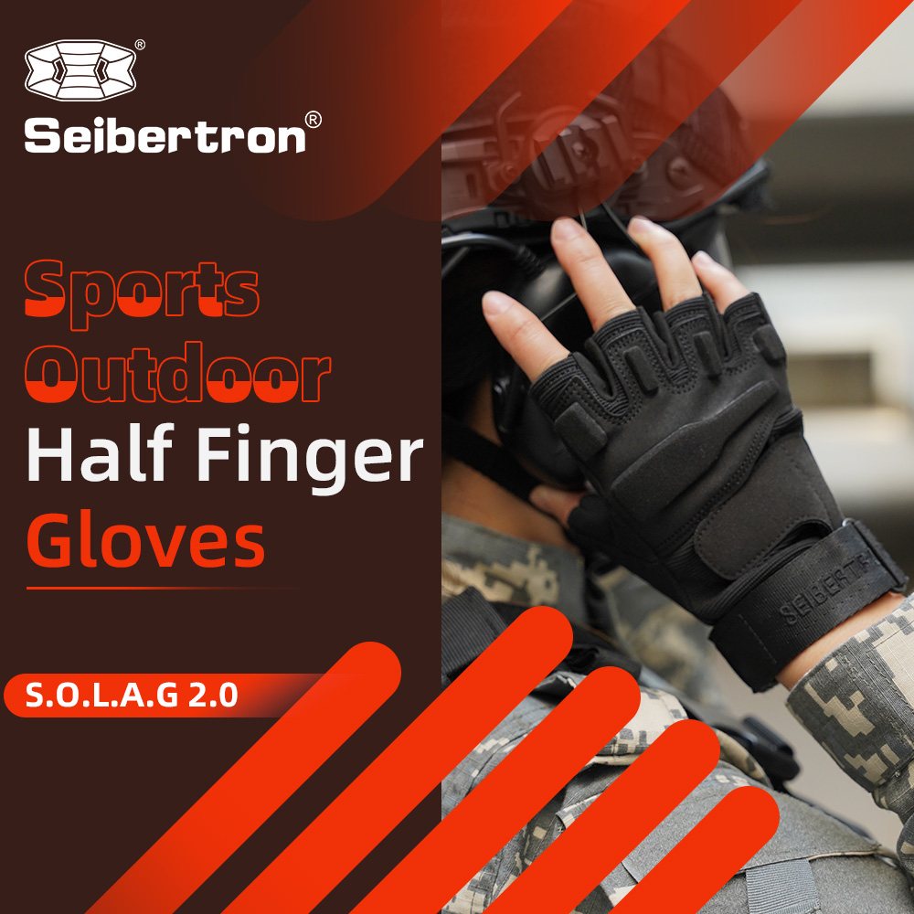Farbe: Schwarz | Seibertron S.O.L.A.G 2.0 Halbfinger-Handschuhe, halbfinger Outdoor-Taktikhandschuhe, Bild 02