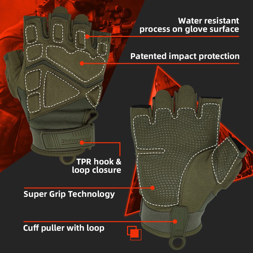 Farbe: Armeegrün | Seibertron S.O.L.A.G 2.0 Halbfinger-Handschuhe halbfinger taktische Outdoor-Handschuhe Bild 11