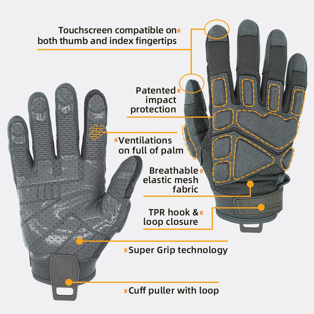 Farbe: Grau | Seibertron S.O.L.A.G 2.0 Atmungsaktive taktische Handschuhe mit voller Fingerabdeckung – Bild 09