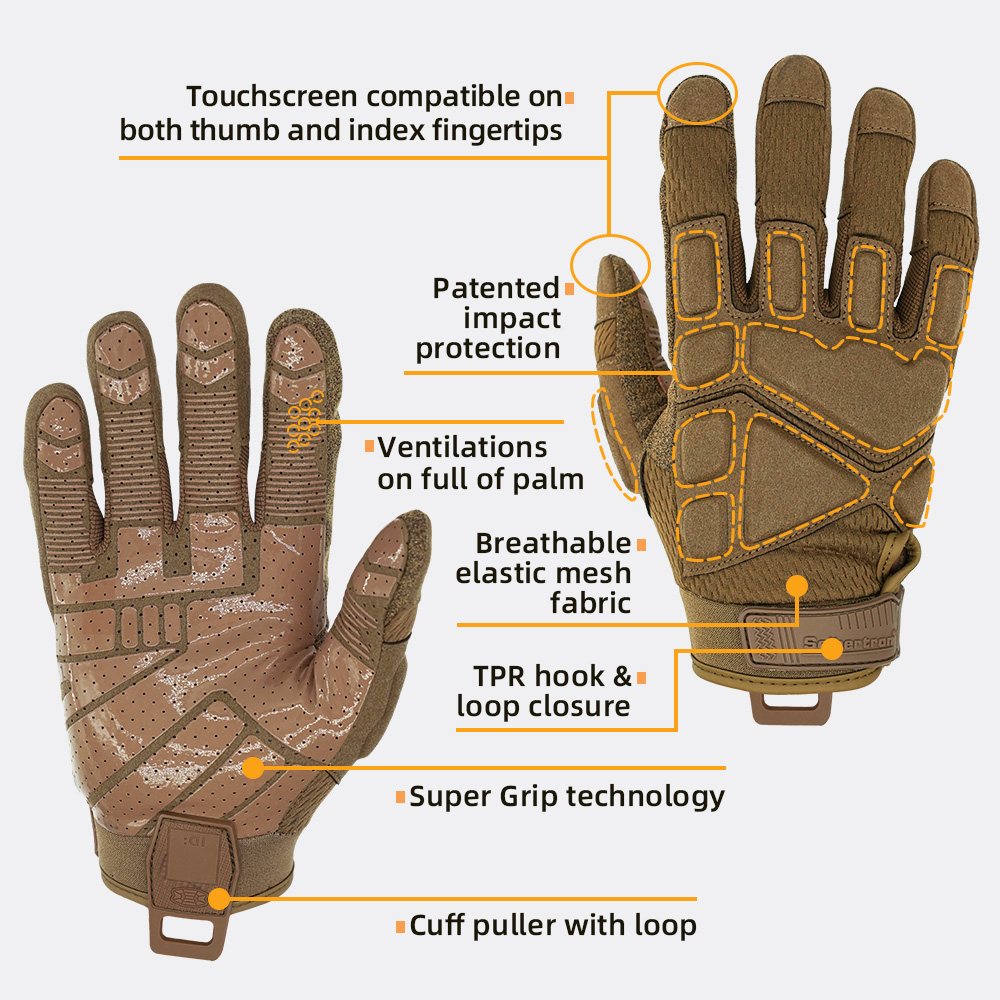 Farbe: Coyote | Seibertron S.O.L.A.G 2.0 Atmungsaktive taktische Handschuhe mit voller Fingerlänge Bild 21
