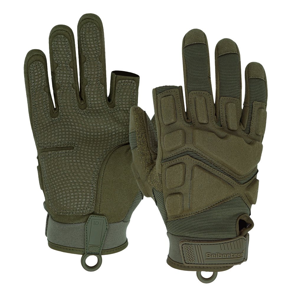 Farbe: Armeegrün | Seibertron S.O.L.A.G-HI 2.0 taktische Handschuhe mit halbem Zeigefinger Bild 10