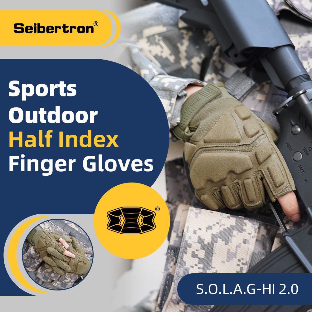 Farbe: Armeegrün | Seibertron S.O.L.A.G-HI 2.0 taktische Handschuhe mit halbem Zeigefinger Bild 11