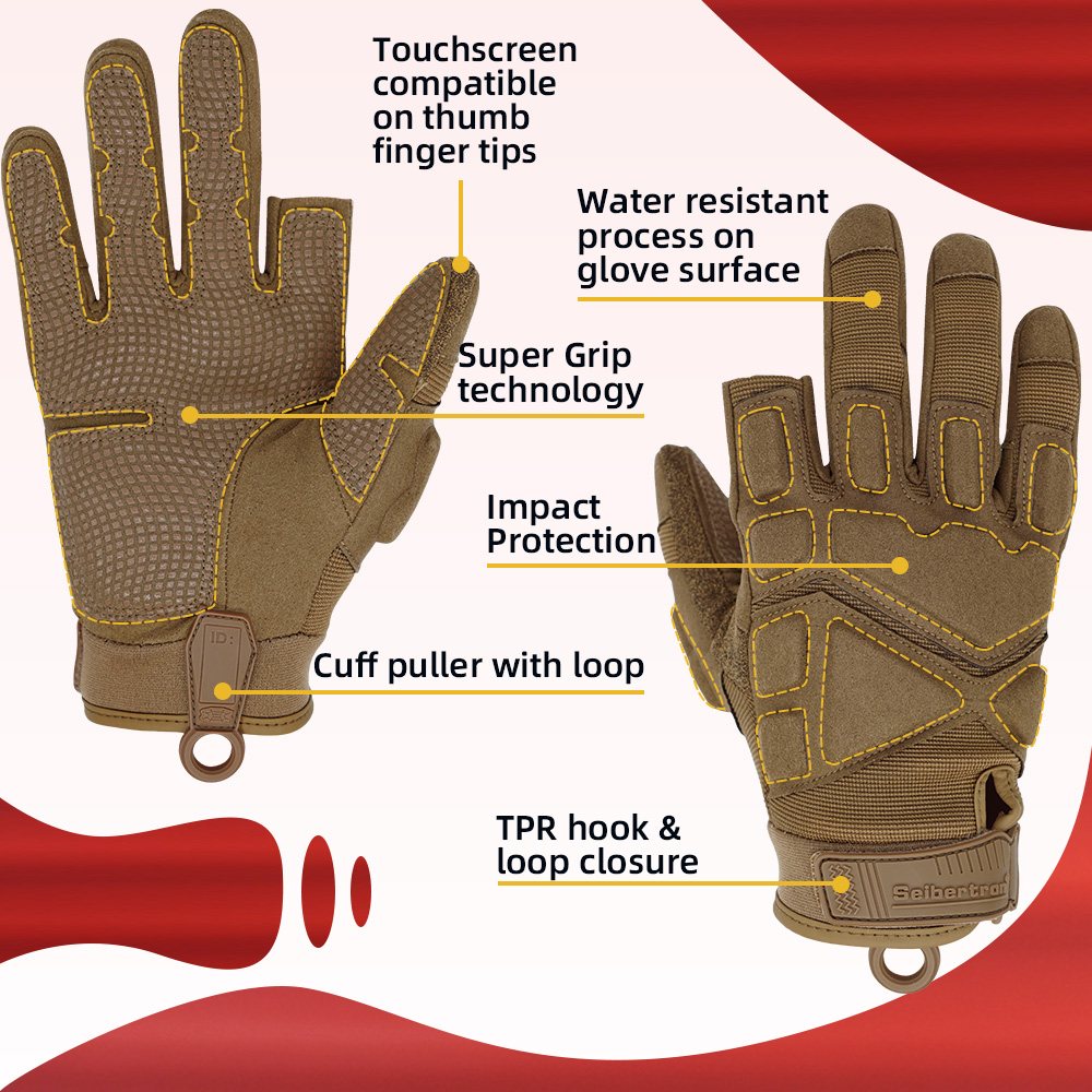 Farbe: Coyote | Seibertron S.O.L.A.G-HI 2.0 taktische Handschuhe mit halbem Zeigefinger Bild 16