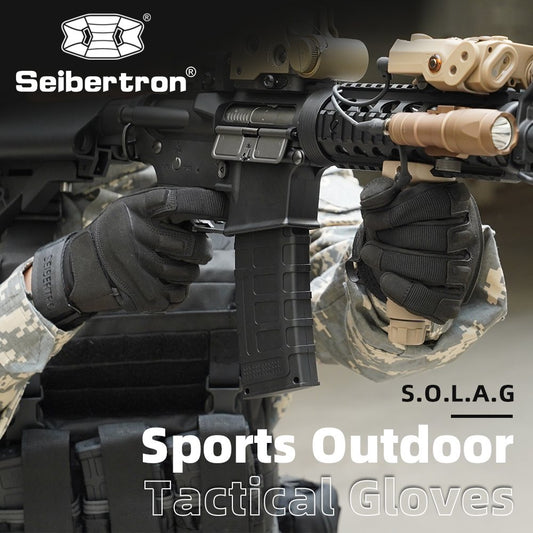 color:Black | Seibertron S.O.L.A.G Tactical Full Finger Gloves water resistant touchscreen tactical full finger gloves image 02