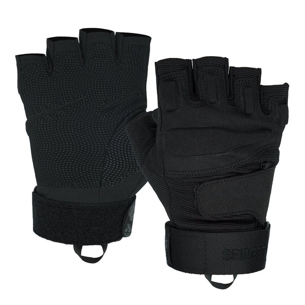 Farbe: Schwarz | Seibertron S.O.L.A.G Half Finger taktische Handschuhe mit halben Fingern Bild 01