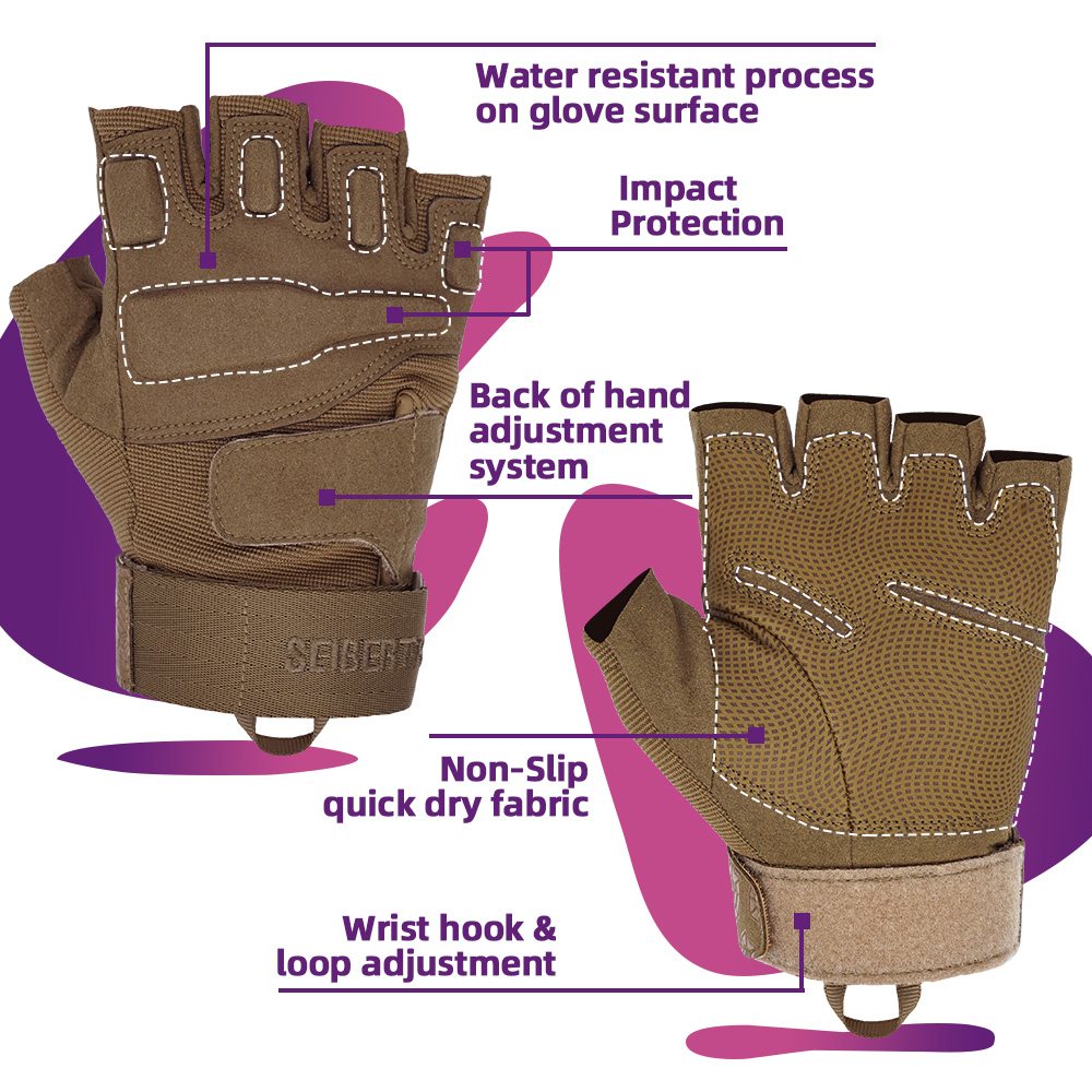 Farbe: Coyote | Seibertron S.O.L.A.G Half Finger taktische Handschuhe mit halben Fingern Bild 15