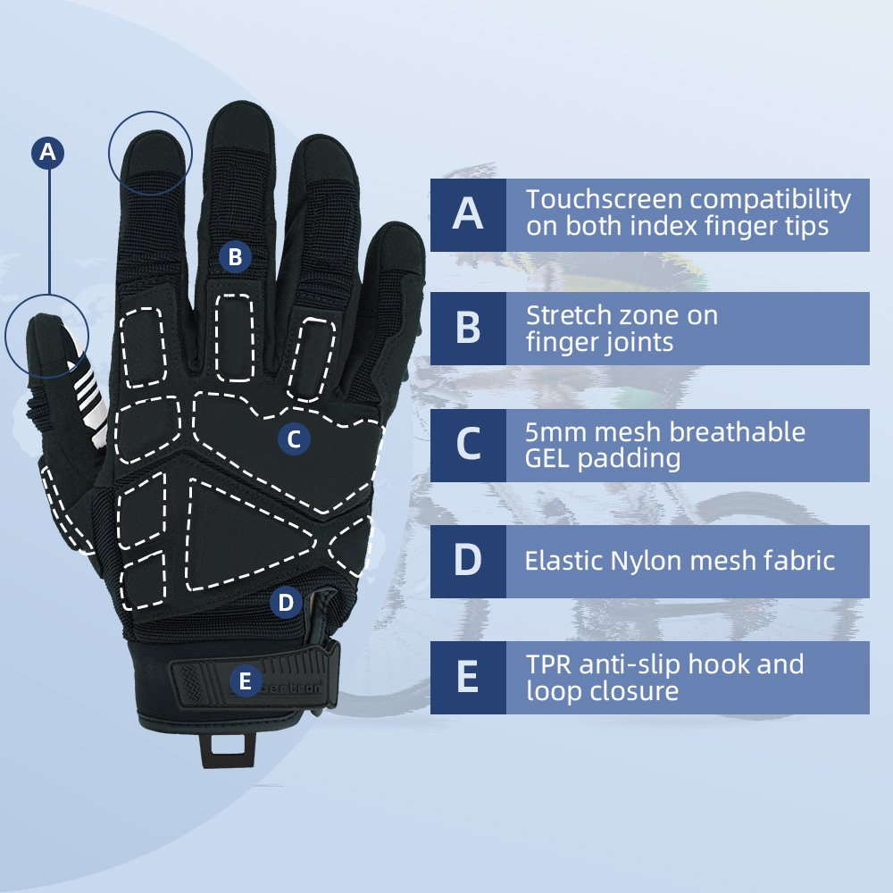 Farbe: Schwarz | Seibertron SPS-1 Motorradhandschuhe mit Touchscreen-Funktion für alle Finger Bild 02
