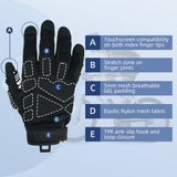 Farbe: Schwarz | Seibertron SPS-1 Motorradhandschuhe mit Touchscreen-Funktion für alle Finger Bild 02