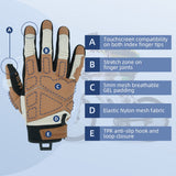Farbe: Khaki | Seibertron SPS-1 Motorradhandschuhe mit Touchscreen-Funktion für alle Finger Bild 10