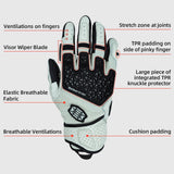 Farbe: Weiß | Seibertron SPS-10 atmungsaktive, rutschfeste Touchscreen-Motorradhandschuhe aus Leder Bild 02