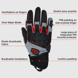 Farbe: Schwarz | Seibertron SPS-10 atmungsaktive, rutschfeste Touchscreen-Motorradhandschuhe aus Leder Bild 08
