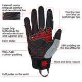 Farbe: Schwarz | Seibertron SPS-10 atmungsaktive, rutschfeste Touchscreen-Motorradhandschuhe aus Leder Bild 09