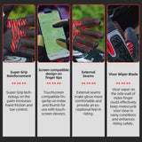 Farbe: Schwarz | Seibertron SPS-10 atmungsaktive, rutschfeste Touchscreen-Motorradhandschuhe aus Leder Bild 10