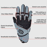Farbe: Grau | Seibertron SPS-10 atmungsaktive, rutschfeste Touchscreen-Leder-Motorradhandschuhe Bild 15