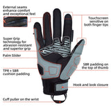 Farbe: Grau | Seibertron SPS-10 atmungsaktive, rutschfeste Touchscreen-Leder-Motorradhandschuhe Bild 16