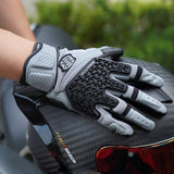 Farbe: Grau | Seibertron SPS-10 atmungsaktive, rutschfeste Touchscreen-Leder-Motorradhandschuhe Bild 18
