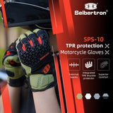 Farbe: Grün | Seibertron SPS-10 atmungsaktive, rutschfeste Touchscreen-Motorradhandschuhe aus Leder Bild 19