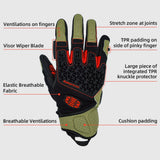 Farbe: Grün | Seibertron SPS-10 atmungsaktive, rutschfeste Touchscreen-Motorradhandschuhe aus Leder Bild 20