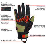 Farbe: Grün | Seibertron SPS-10 atmungsaktive, rutschfeste Touchscreen-Motorradhandschuhe aus Leder Bild 21