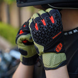 Farbe: Grün | Seibertron SPS-10 atmungsaktive, rutschfeste Touchscreen-Motorradhandschuhe aus Leder Bild 23