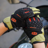 Farbe: Grün | Seibertron SPS-10 atmungsaktive, rutschfeste Touchscreen-Motorradhandschuhe aus Leder Bild 24