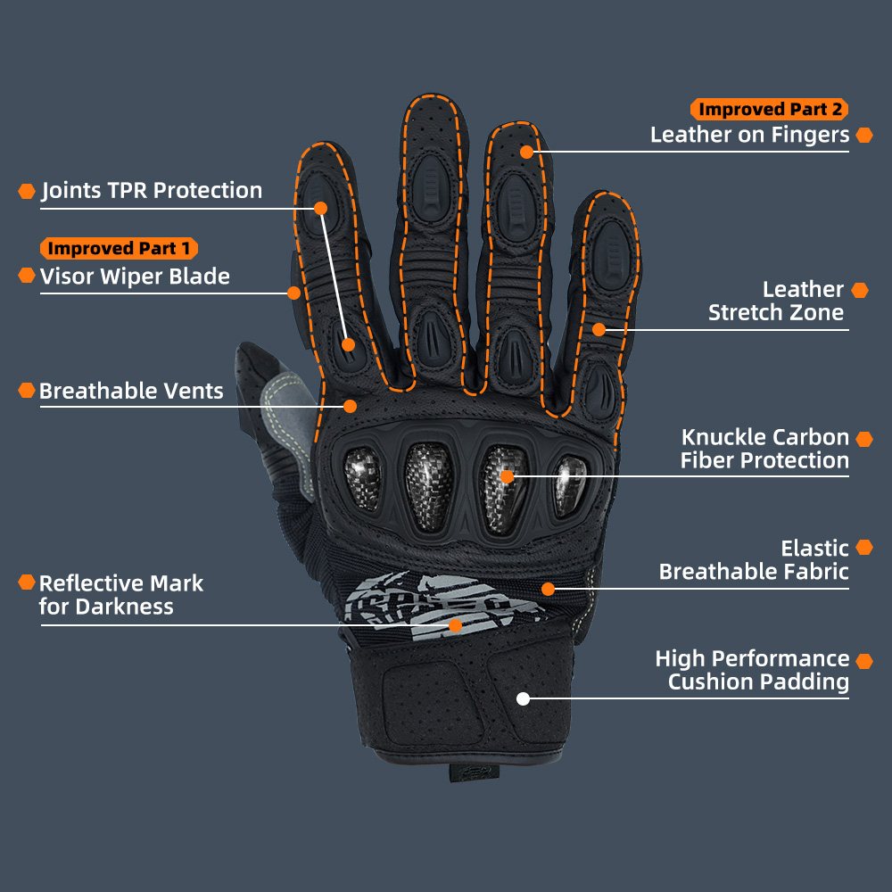 Farbe: Schwarz | Seibertron SPS2 Plus Sommer-Motorradhandschuhe mit Kohlefaser-Knochenschutz Bild 02