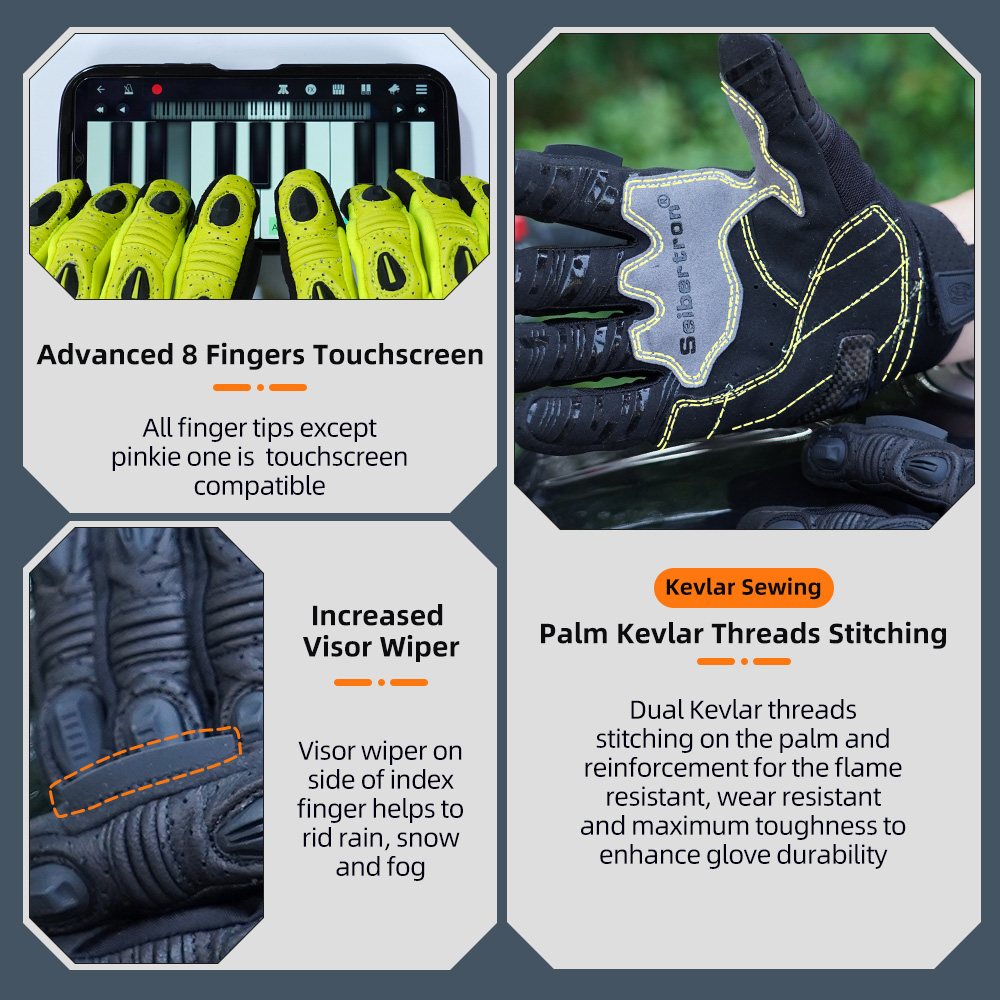 Farbe: Schwarz | Seibertron SPS2 Plus Sommer-Motorradhandschuhe mit Kohlefaser-Knochenschutz Bild 04